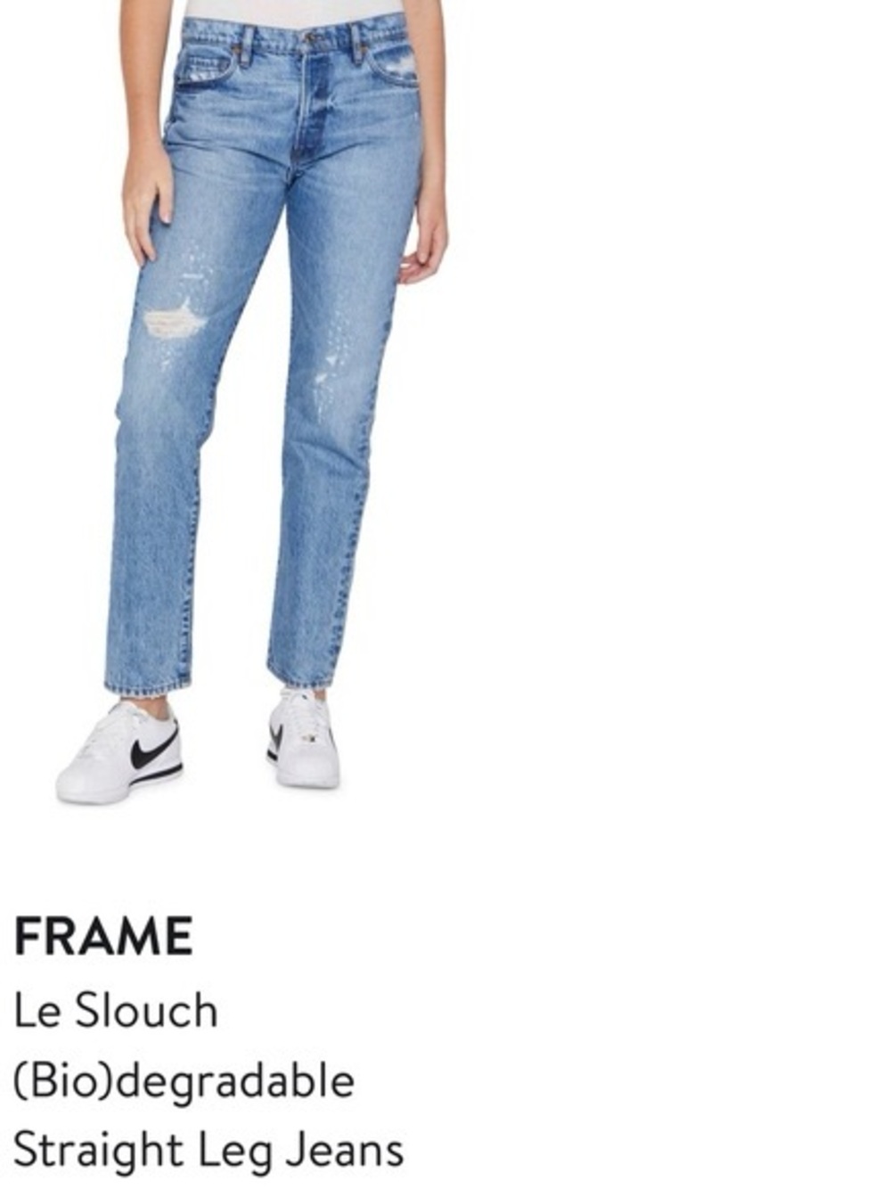 Frame Le Slouch distressed‎ jeans blue jay rips size 23